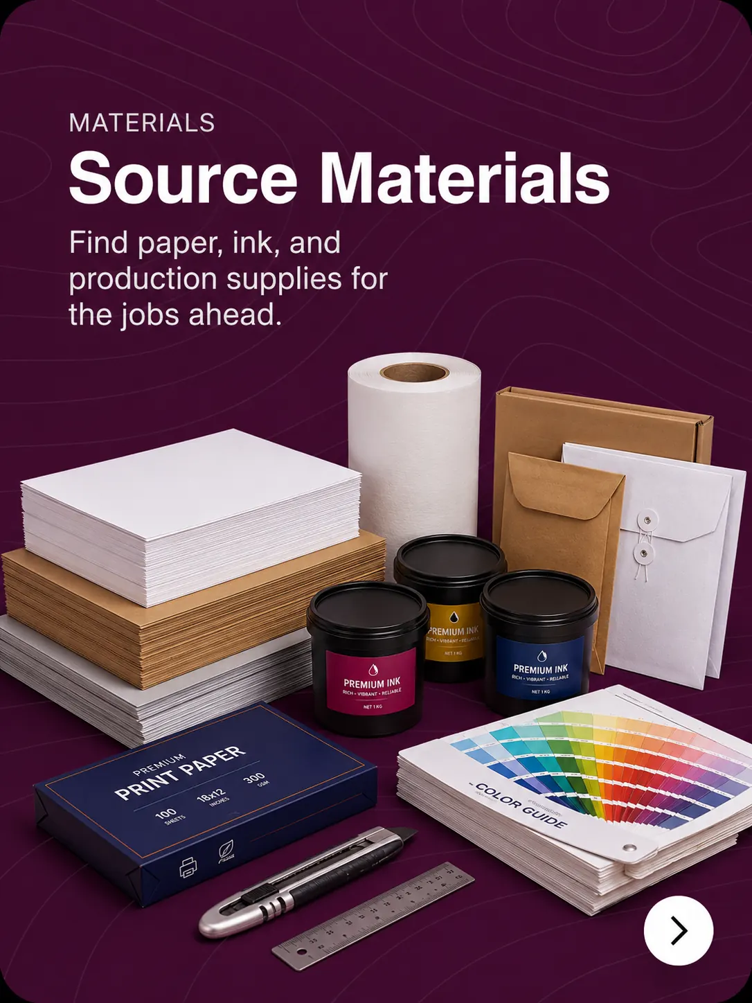 Source Materials — find paper, ink and production supplies