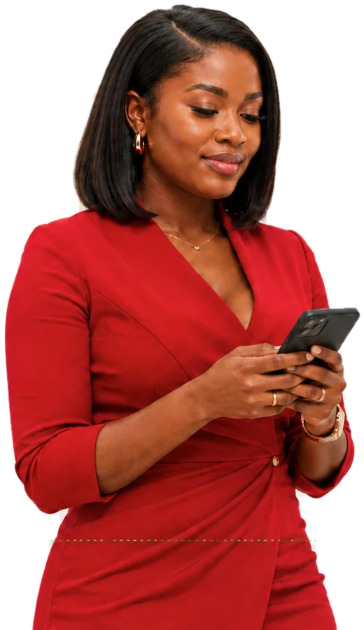 Supplier team member using her phone