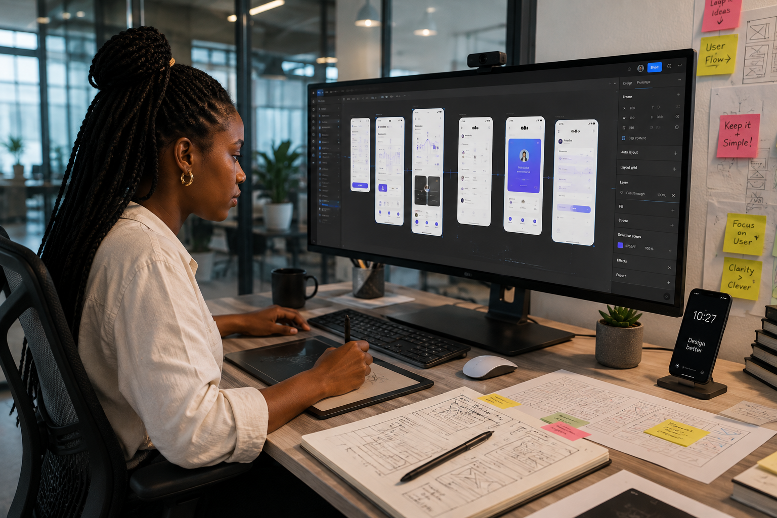 UI / UX Design — a Nigerian creative professional at work