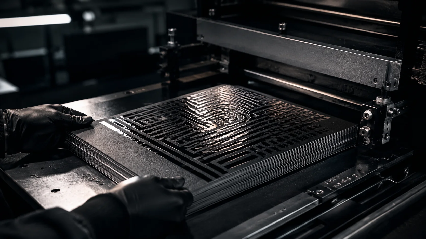 Finishing stage of premium printed packaging.