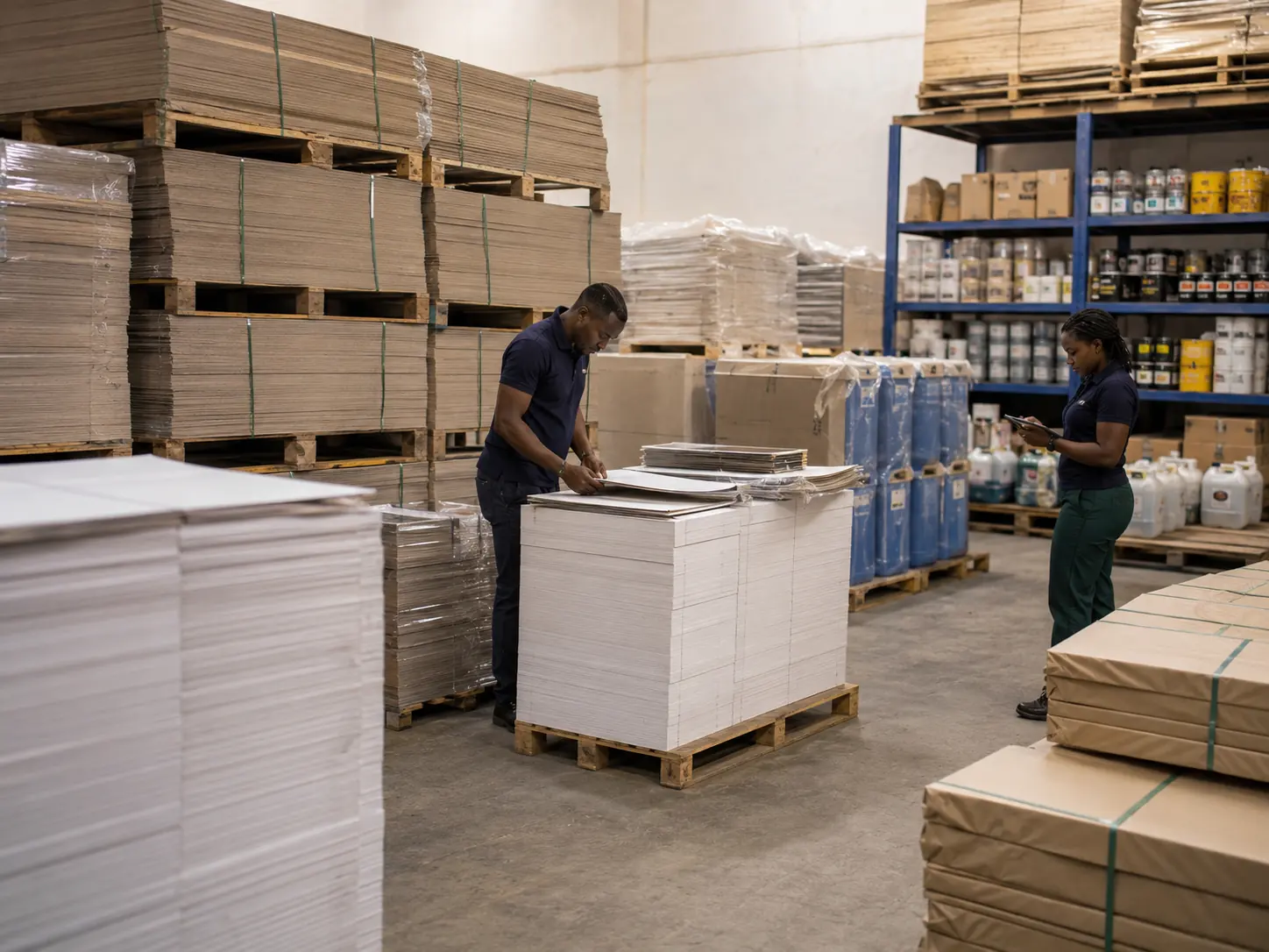 Warehouse stock and materials