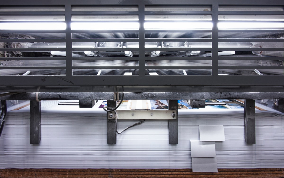 Large format printer running a banner job