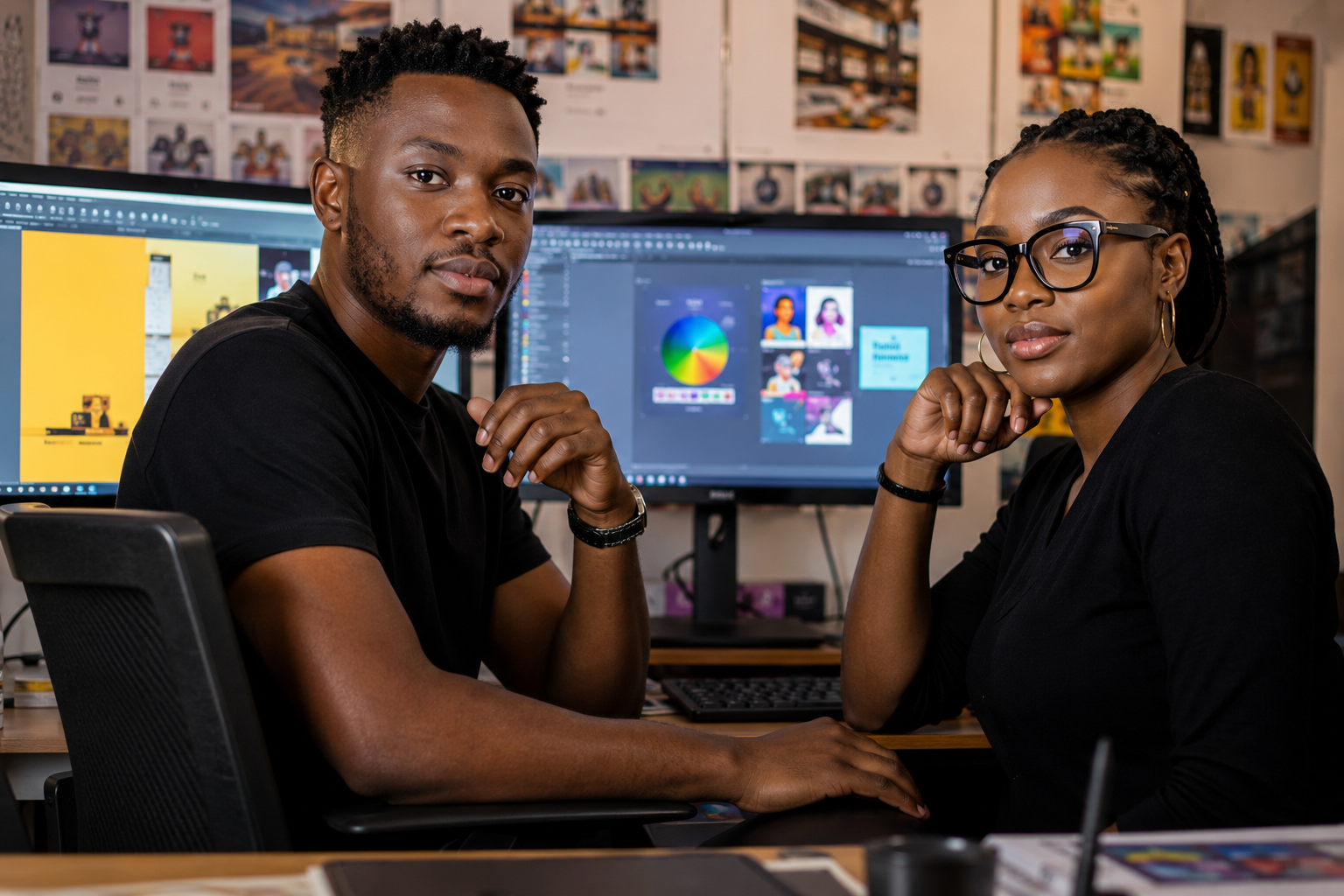 The Creators — Accra · Brand system in studio, packaging review