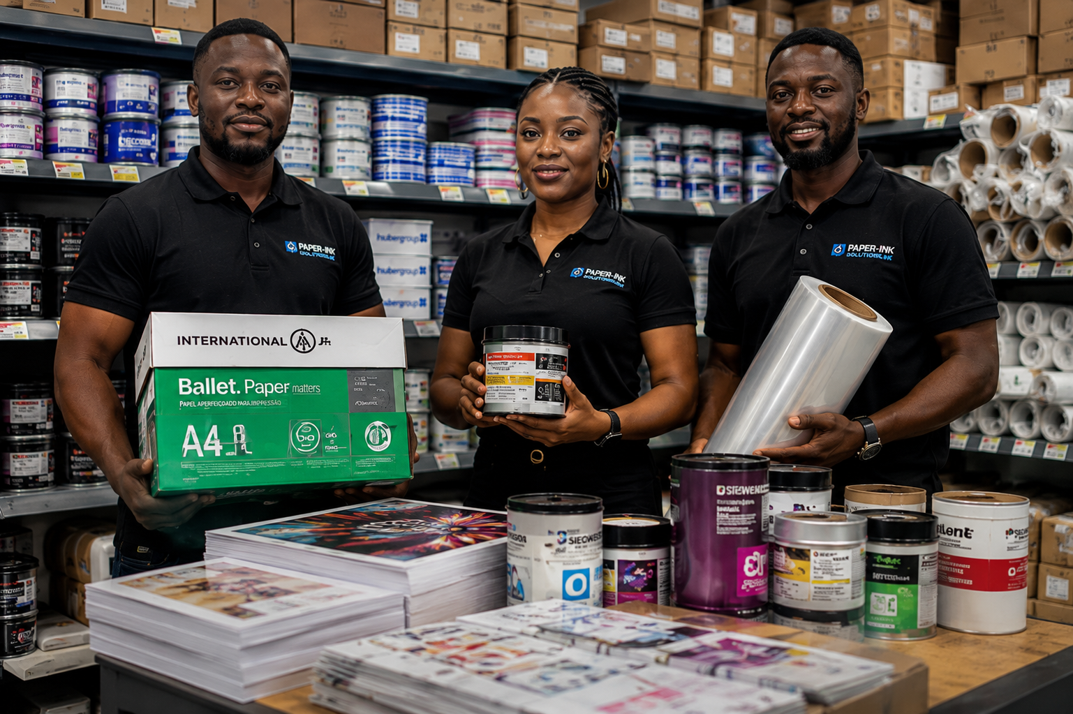 The Suppliers — Ibadan · Substrate & ink distribution warehouse